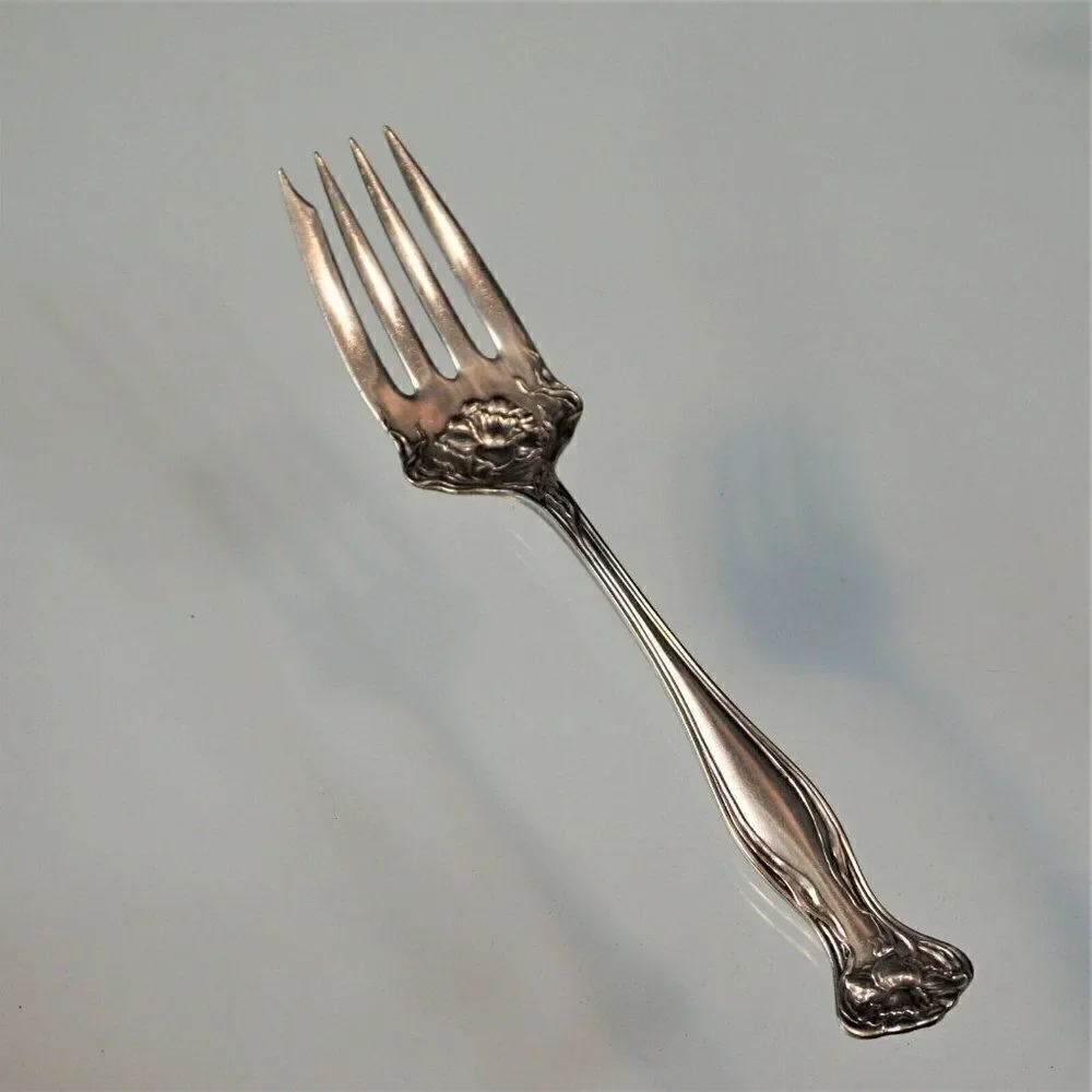 Vintage Meat Serving Fork Rogers Bros 1903 Mystic Pattern Silverplate